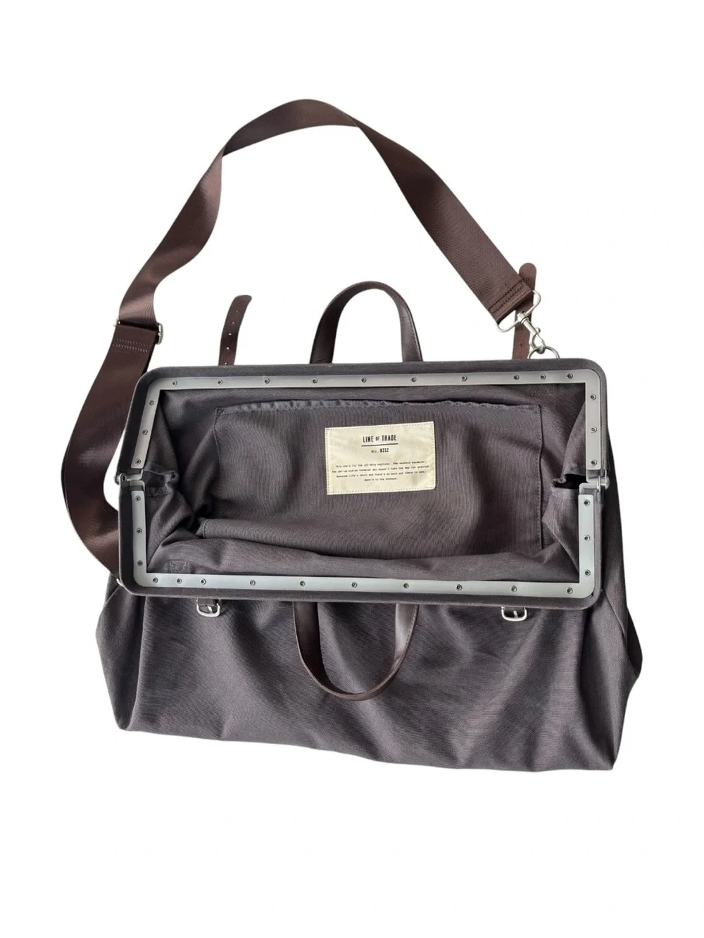 Line of Trade No. 0312 Canvas Weekender Bag in gray with leather trim | Regular